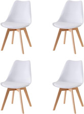 Set Di 4 Sedie Da Pranzo O Ufficio Con Gambe in Legno, Sedia Ergonomica Con Cusc