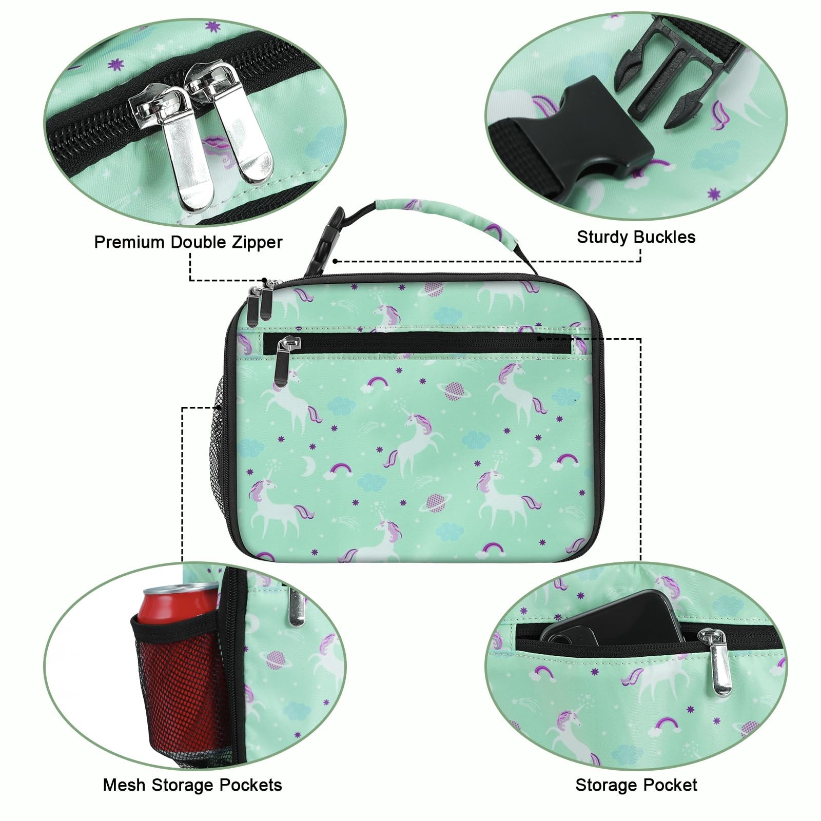 Kids Lunch Box for Boys Girls Lunch Bag Insulated Durable Lunchbox Children L...