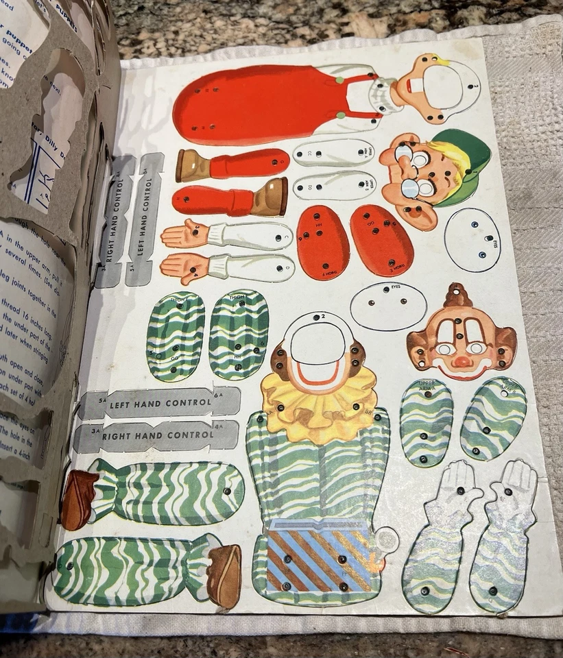 1952 年制作您自己的 HOWDY DOODY PUPPET SHOW 带打孔人物惠特曼复古 — 第 4/4 张图片