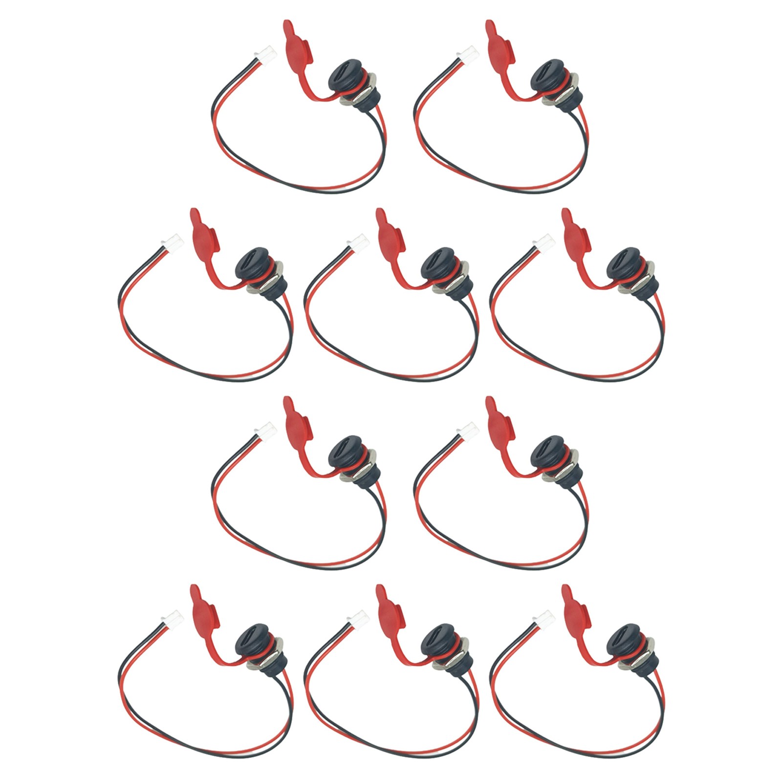 10pcs USB Connector Type-C Waterproof With Nut Locking Female Charging JACK