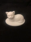 Westmoreland Milk Glass Cat Kitten on a basket  LID ONLY 5” x 3.5”