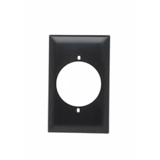 Pass & Seymour TP724 black 1 Gang Power Plate plastic cover plastic round