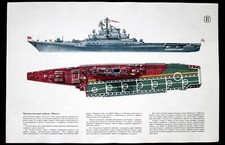 Poster Vintage Soviet Russia Army, Warship Submarine Destroyer Missile Boat Navy