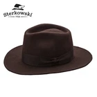 Sterkowski INDIANA Wool Fedora Hat Indiana Jones Cowboy Wide Brim Vintage