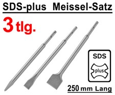 3 tlg SDS-Plus Meißel Set Spitzmeißel Flachmeißel Breitmeißel Spatmeißel 250mm L