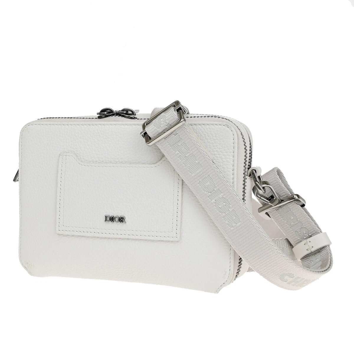 Mini sac à bandoulière CHRISTIAN DIOR logo cuir blanc SHW Italie 22YG013
