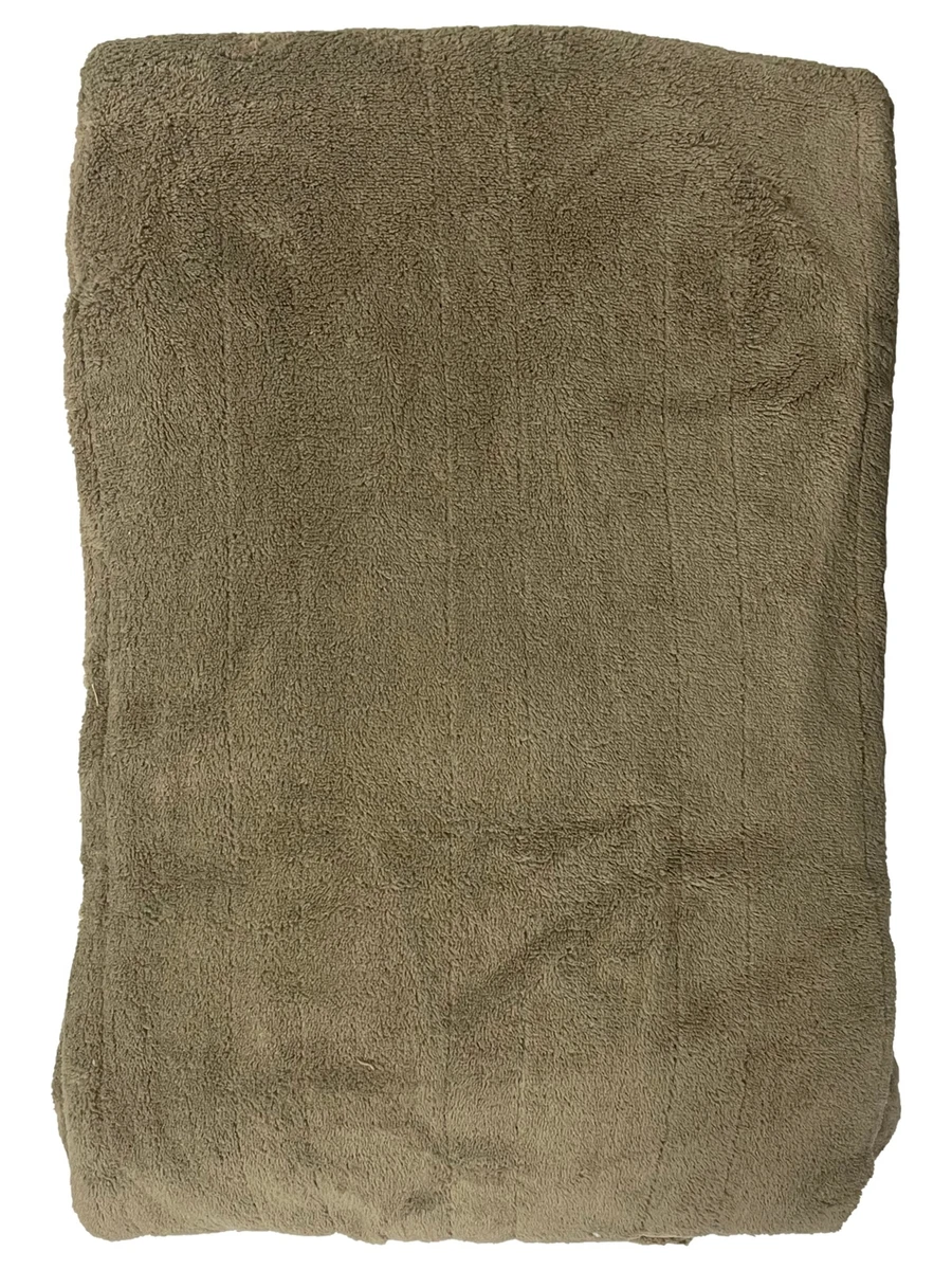 Biddeford Khaki Green Heated Micro Plush Electric Blanket Full