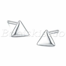 2pcs 925 Sterling Silver Charm Geometric Ear Studs Earrings Gift For Women Girl