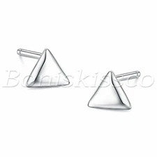 2pcs 925 Sterling Silver Charm Geometric Ear Studs Earrings  Gift For Women Girl