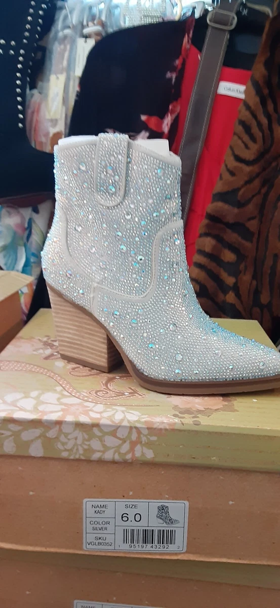 Very g blinged out western cheap bootie