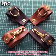 Men Leather Belt Key Chain Clips Belt Loop Car Key Ring Holder Brass Snap Hook