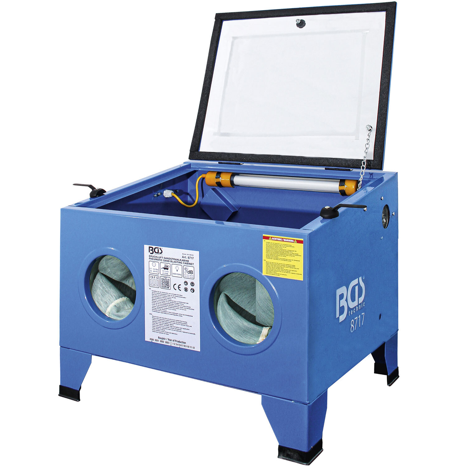 Cabine de sablage d'établi à air comprimé BGS Technic en acier pour microbillage