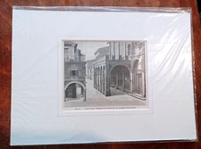 antique print ASCOLI PICENO PORTICO SAN FRANCESCO ready to frame 1887