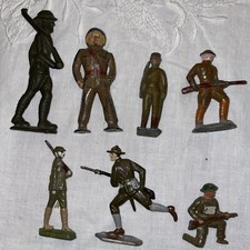 Lot 7 Vintage Barclay Lead Toy Soldiers WWI Infantry 3.5  -2  