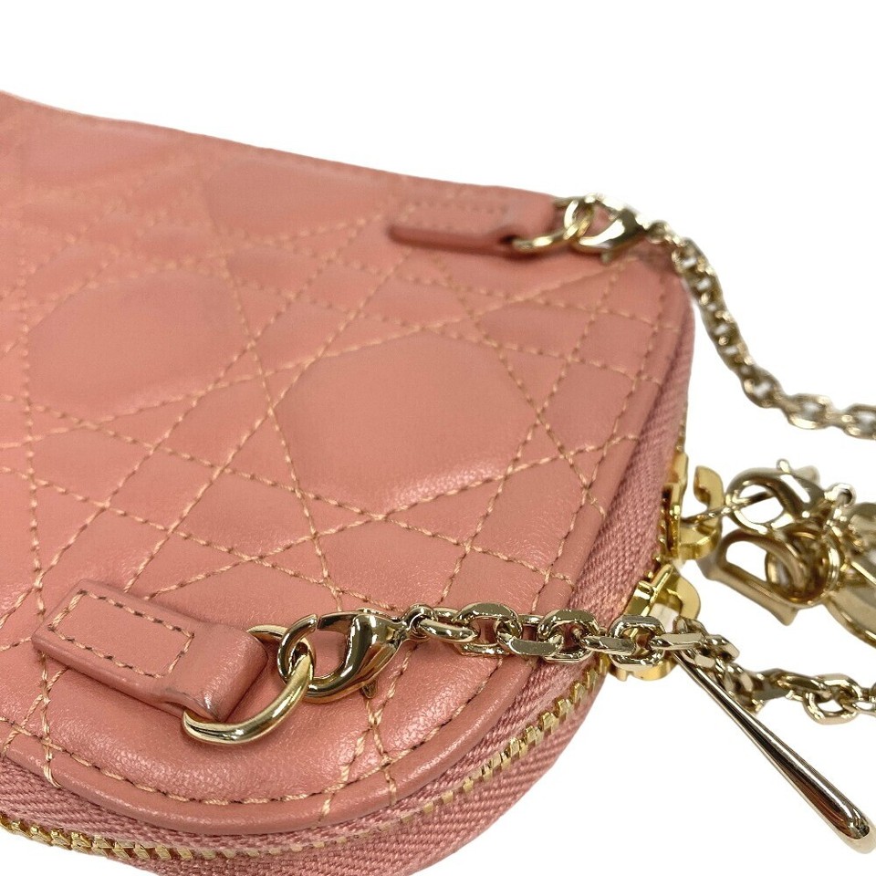 Christian Dior Cannage Phone Holder Bag Pink Leather Authentic eBay
