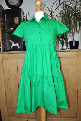 Reserved Eco Aware Baumwolle grün Stufen Trendy Shirt Kleid Größe 8