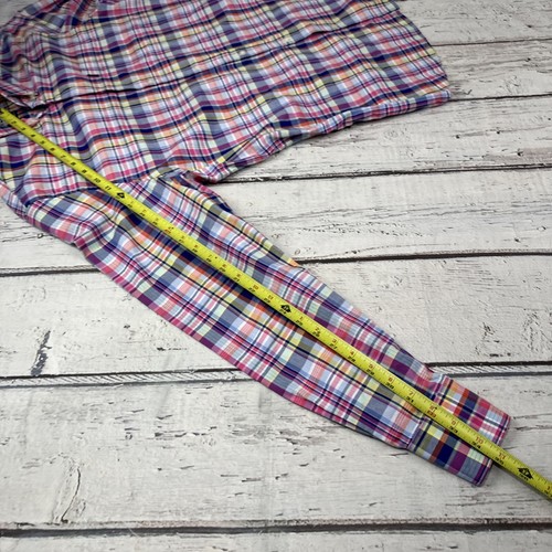 Barbour Button Up Shirt Mens Large Pink Yellow Plaid Tailored Fit Long Sleeve - Picture 8 of 9
