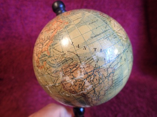 ANTIQUE SMALL ( diam 10 cm / 4 inches) GLOBE HEYMANN BERLIN GERMANY GERMAN - Picture 4 of 11