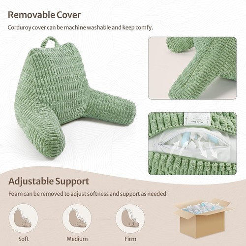 Reading Pillow, Stylish Bed Pillow with Shredded Memory Foam for Adult Children - Picture 28 of 28