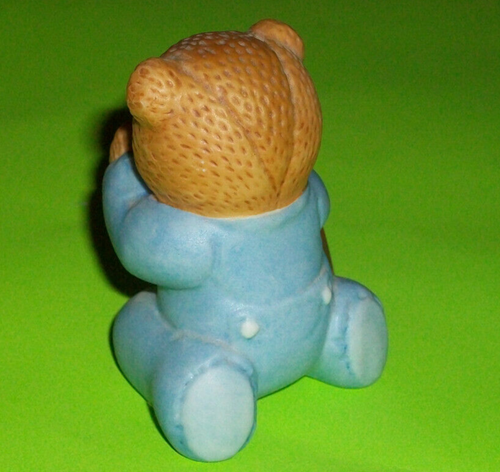 ⭐ VINTAGE ENESCO LUCY RIGG & ME BEAR BOY PRAYING WITH BIBLE FIGURE 1985⭐ - Imagen 2 de 2