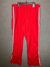 Old Navy Trackpants Women's Large Red Three Striped Mesh Adjustable Waist