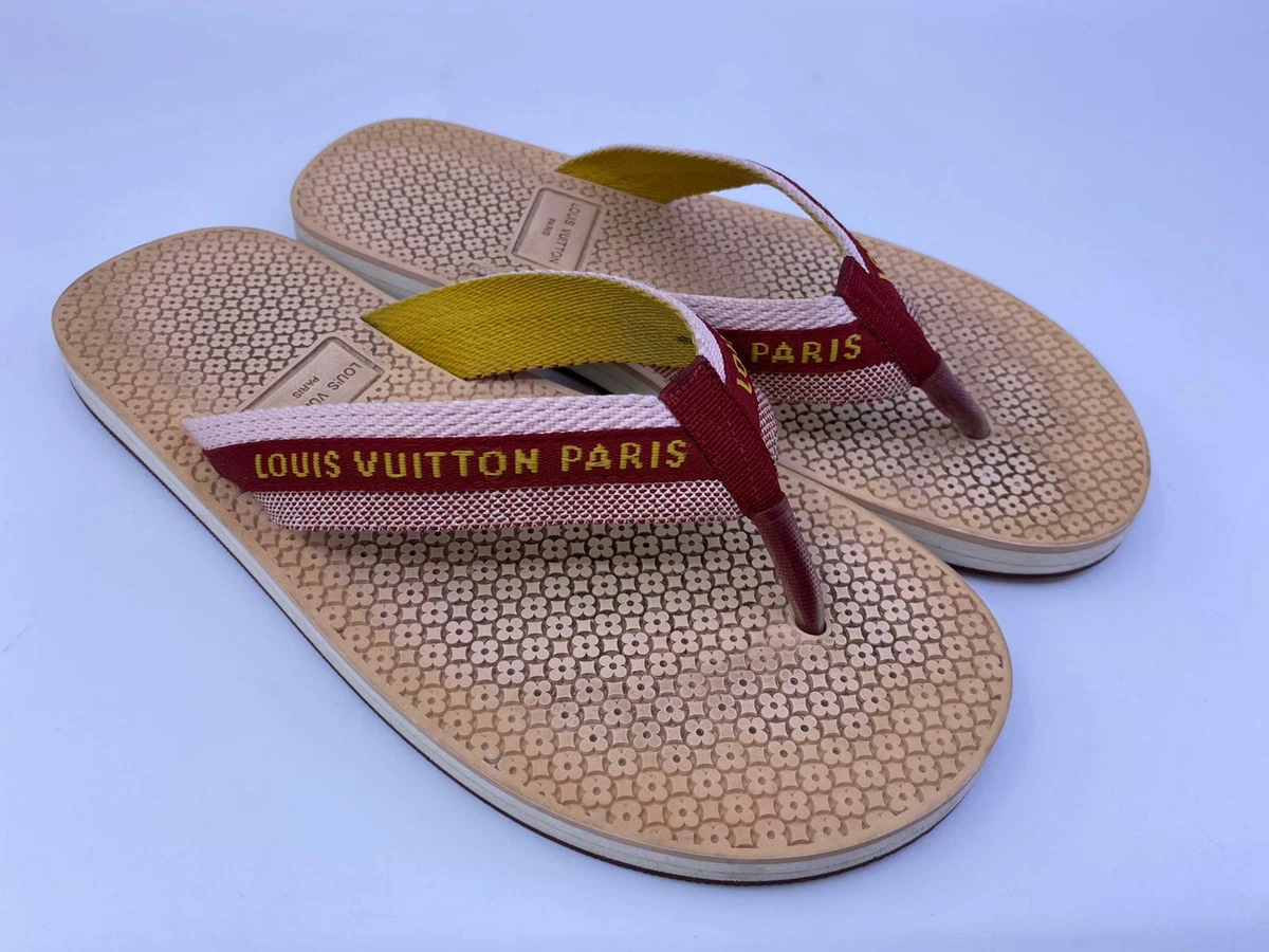 Louis Vuitton Women s Beige Thong Flip Flop Sandals Size 7.5 US