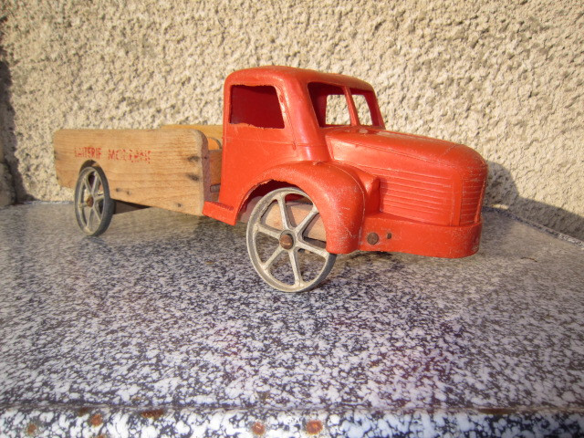 Ancien Camion En Bois Jouet Dejou - Berliet - Collection 1950 - Très Bon état