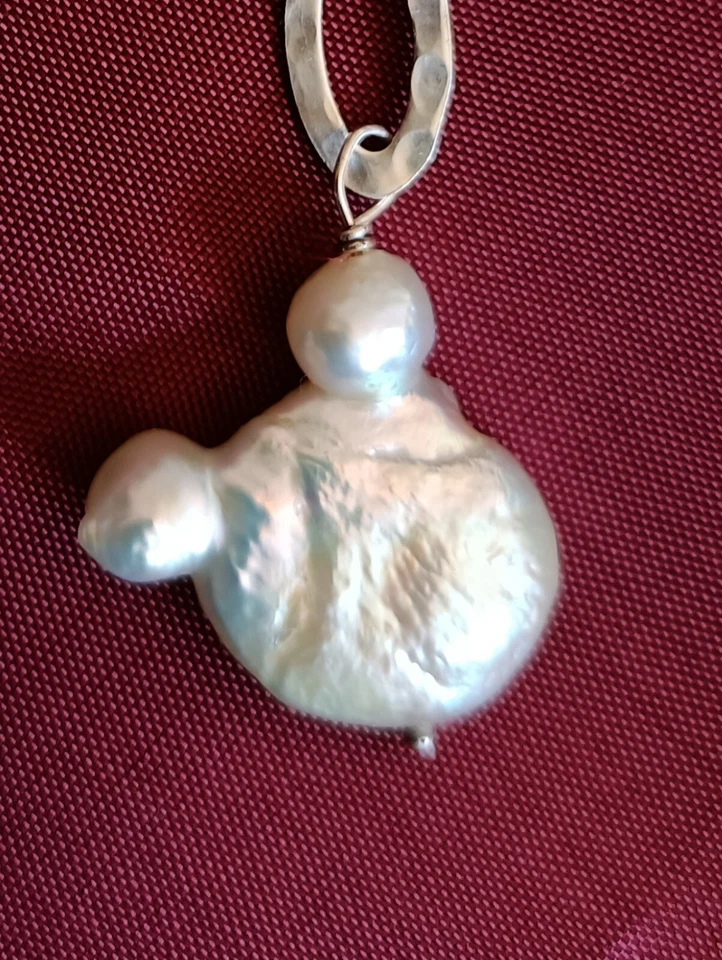 Orechini artigianali perle Barocche con argento Sterling - Immagine 2 di 4