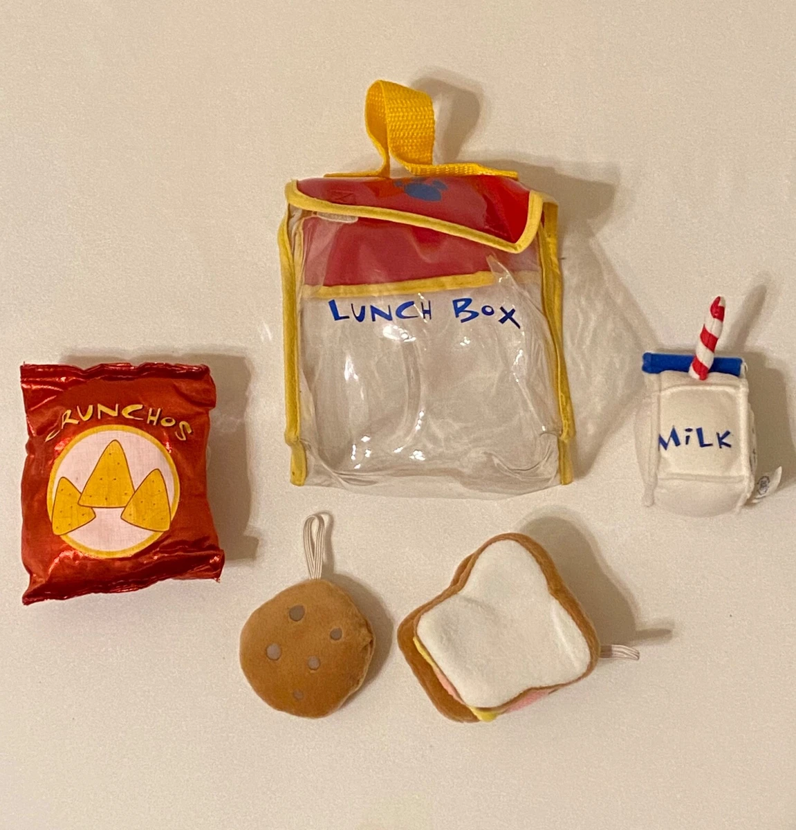 Build-a-Bear Workshop Accessories LUNCH  BAG-MILK-COOKIE-SANDWICH-CHIPS-Unused