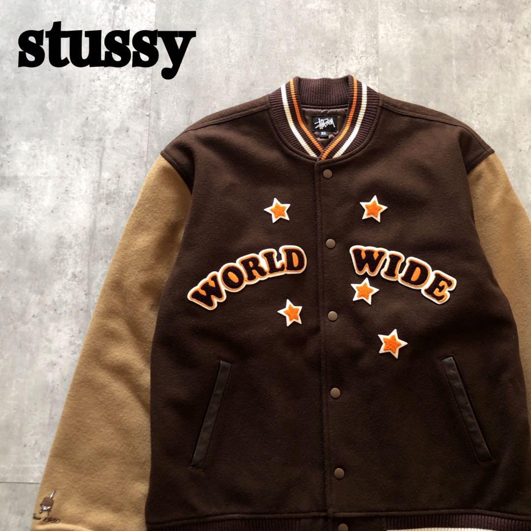 Masterpiece Rare 90s Old Stussy Astroworld Wool Stadium Jacket XL