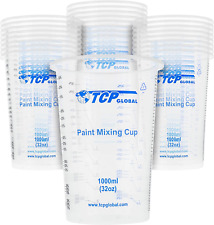 32 Ounce 1000Ml Disposable Flexible Clear Graduated Plastic Mixing Cups - Box