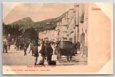 Italian Postcard Salerno Corso Garibaldi from S Lucia RPPC 1901-1907 NP VGC