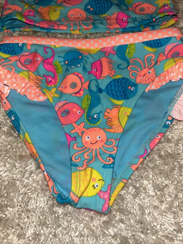 Authentic J khaki Girls 2 Pc Swimsuit NWT Size 4T - Image 2 of 4