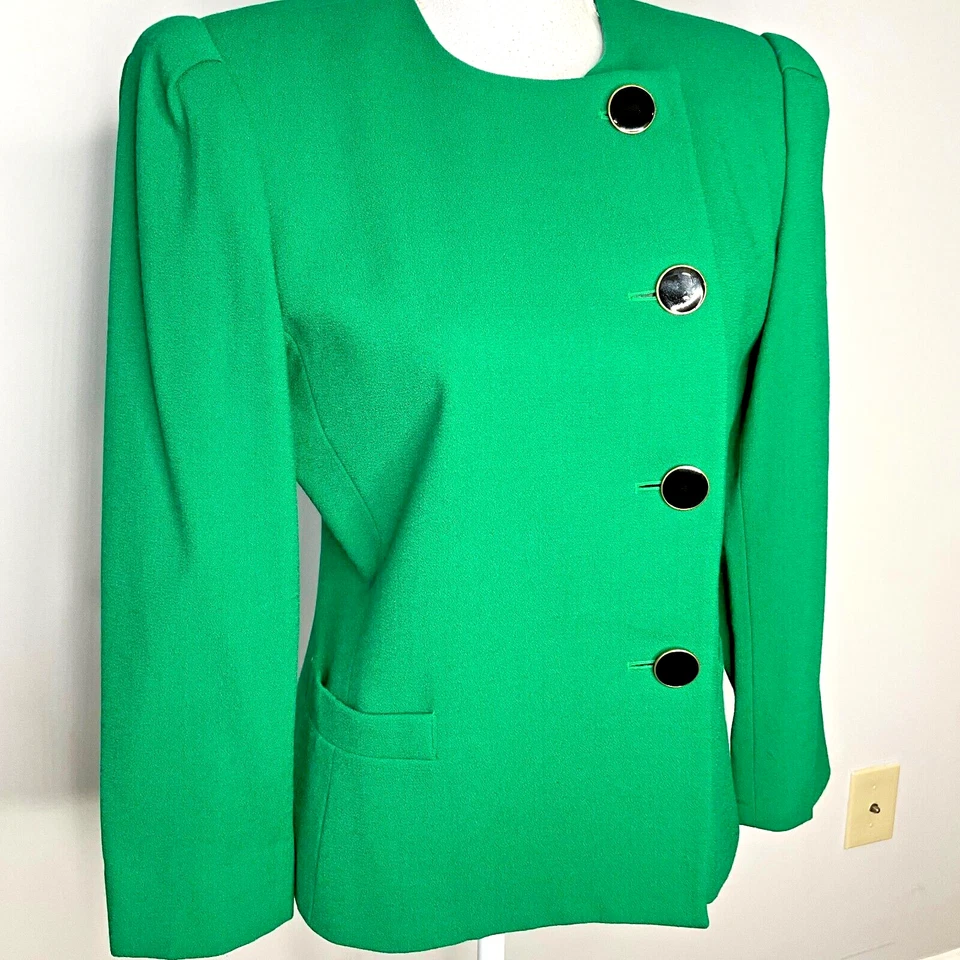 Jaqueta Vistage KASPER ASL Feminina Tamanho 8 Blazer de Lã Verde - Imagem 2 de 4