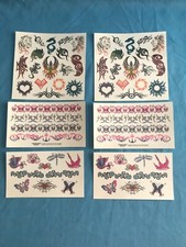 6 Sheets of Lion, Skull, Bird  Butterfly Temporary Tattoos 130 Total Tattoos 
