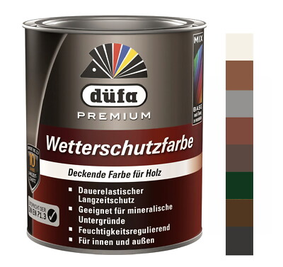 Düfa Premium Wetterschutzfarbe 10 Jahre Langzeitschutz Farbe Holzfarbe Außen
