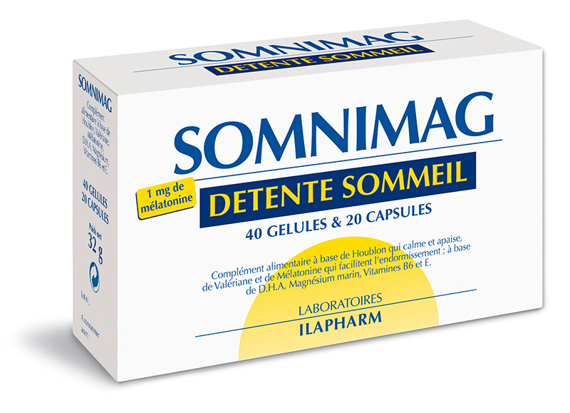 Sommeil et nuits sereines Somnimag 40 gélules et 20 capsules pour cure nocturne