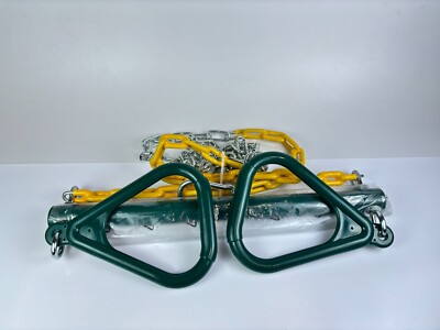 Jungle Gym Kingdom Trapeze Swing Bar with Heavy Duty Chain & Locking Carabiners