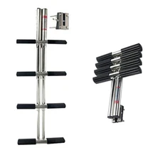 Stainless Steel 4 Step Boat Marine Sport Ladder Heavy Duty Diving Telescoping