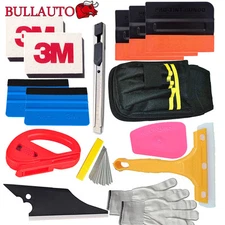 Standard Car Wrap Vinyl Tools Kit Squeegee Bag Razor Wrapping Gloves Magnets US