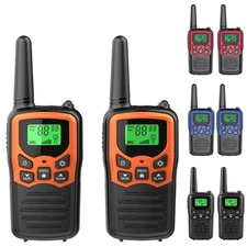 2 PACK Long Range 100 mile Walkie Talkie Two Way Radio Charge Headset Waterproof