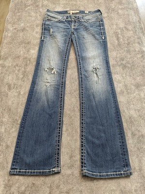BKE Stella Y2K 90s Ripped Ultra Low Waist Schlagjeans Flared Jeans Vintage S