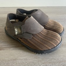 Birkenstock Betula Buckley Clog Size 5 Euro Brown Leather Mixed Media