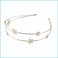 Scunci Tayshia Star Thin Metal Double Banded Headband Gold