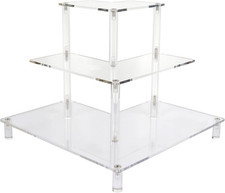 Gonice 3 Tier Acrylic Display Riser, Display Stand for Amiibo Funko POP Figures,