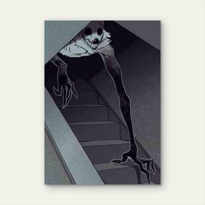 Horror Creepypasta Wolf 40x60cm Metal Print Ready to Hang