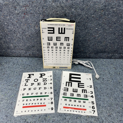 Tech-Med Illuminated Eye Exam Chart Test Cabinet with Test Charts