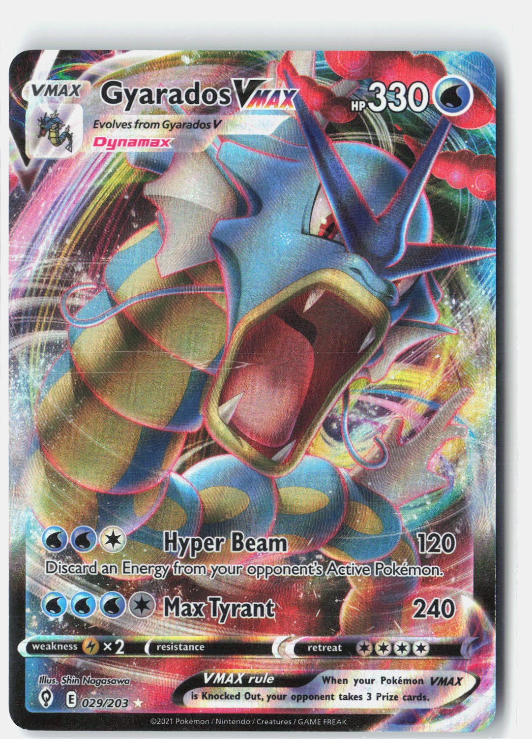 Gyarados VMAX SWSH07: Evolving Skies 029/203 Pokemon Card Holo