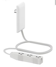 Flat-Face Outlet Extender 3 Receptacles Ultra-Thin Wall Plate Plug - USA Only