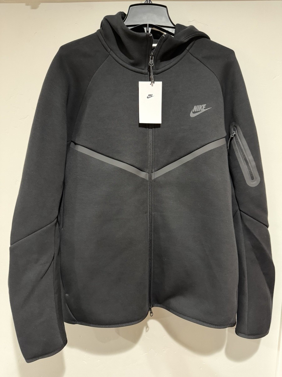 Nike Sportswear Tech Fleece Full Zip Jacket Hoodie Black Men XL